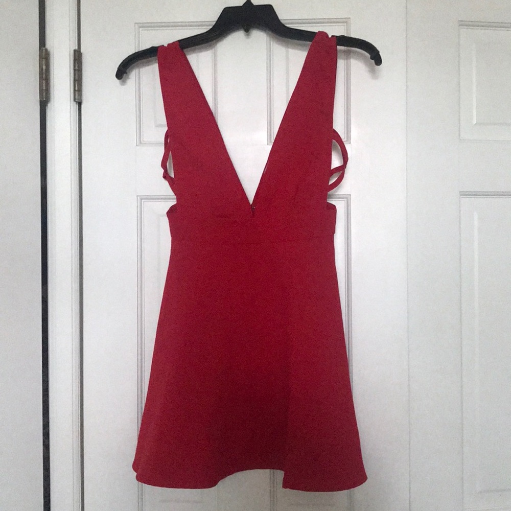 Tobi Ellen Plunging Skater Dress